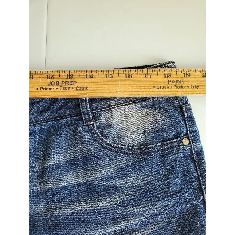 Juniors LEI Cutoff Blue Jean Denim Shorts XL 17 Vintage Retro Y2K Stars Grunge